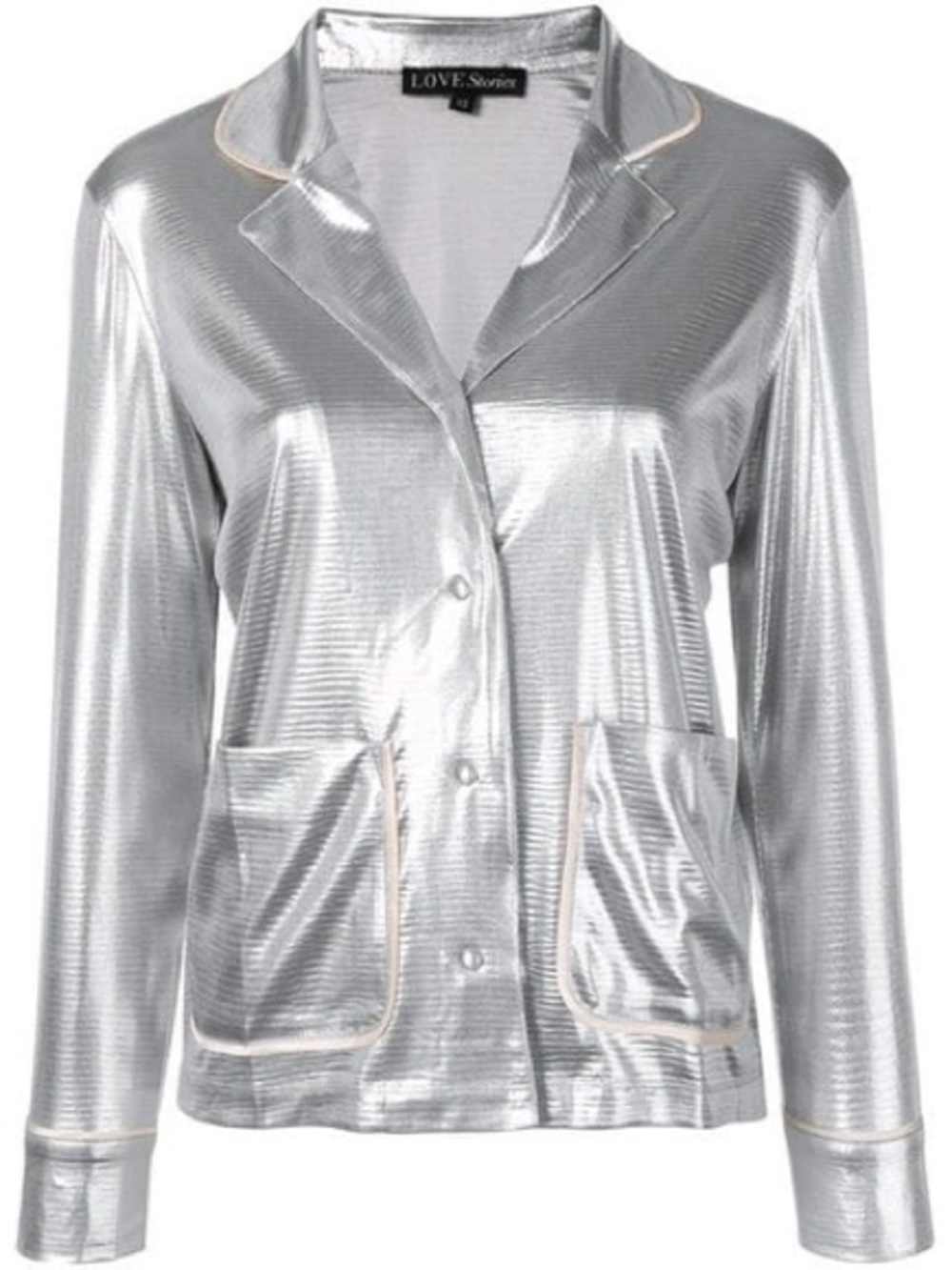 LOVE STORIES Metallic Silver Lounge Pajama Set